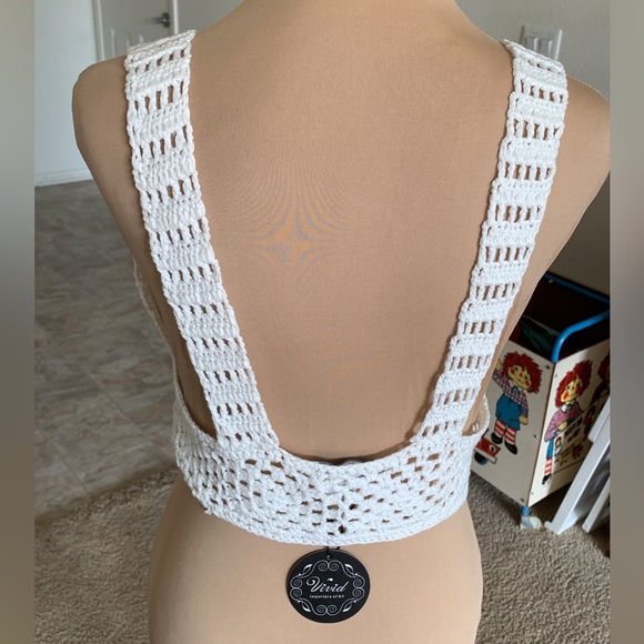 white crochet summer tops size L - Picture 6 of 11